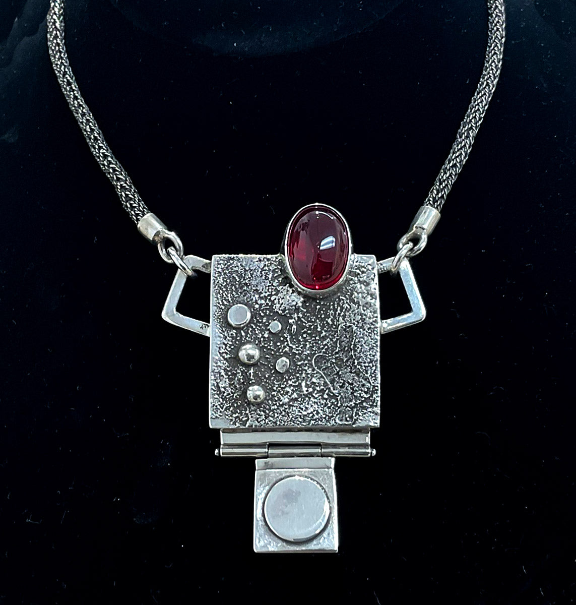 RUBY (LAB CREATED) NECKLACE, STERLING SILVER