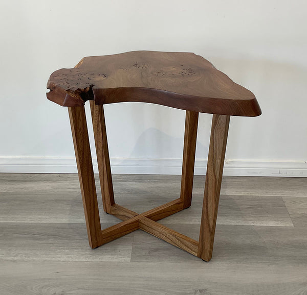 Wych's Burl, Live Edge English Wych Elm Coffee Table with Nesting Side Tables, 2024