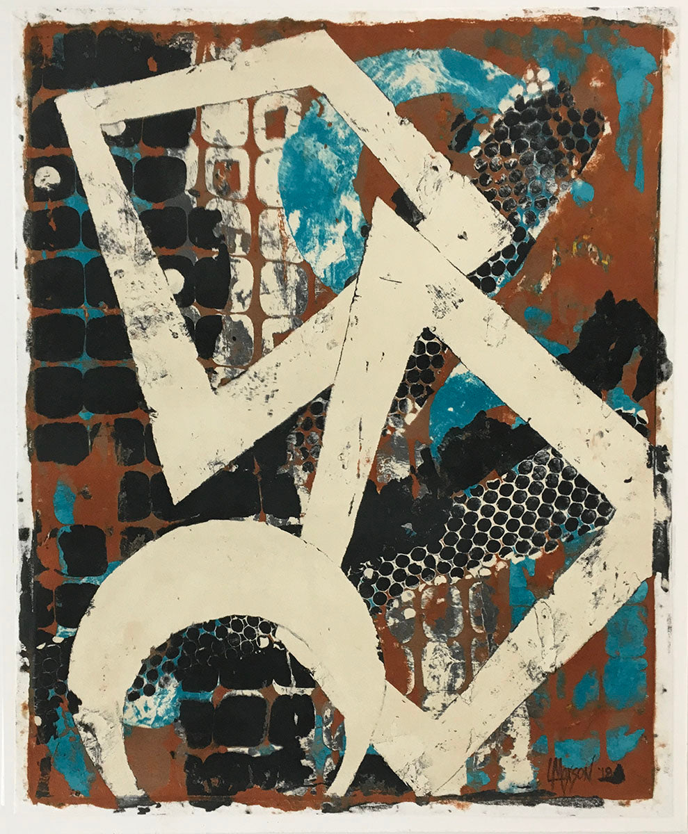BLAST FROM THE PAST, Clay Monoprint, 30"H x 25"W, 2018