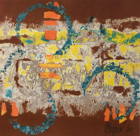 BOUNCE, Clay Monoprint, 12"H x 12"W, 2020