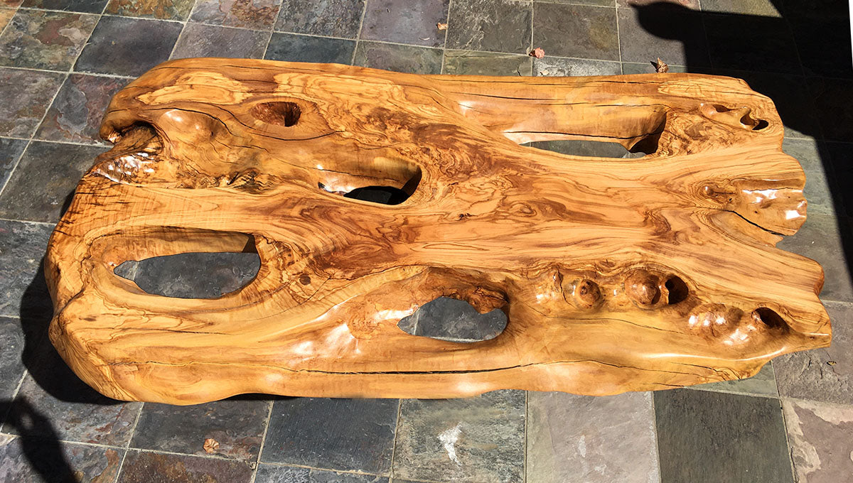 DESERT DUNES, Olivewood Coffee Table, 52"L x 28"W x 17.5"H, 2022