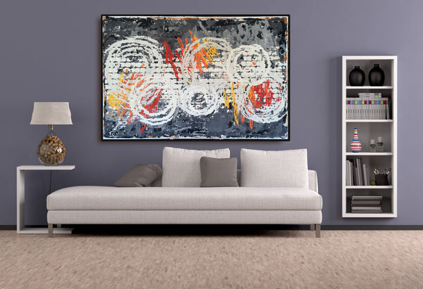 ENERGIZED, Clay Monoprint in Black Floating Frame, 48"H x 72"W x 2"D, 2021