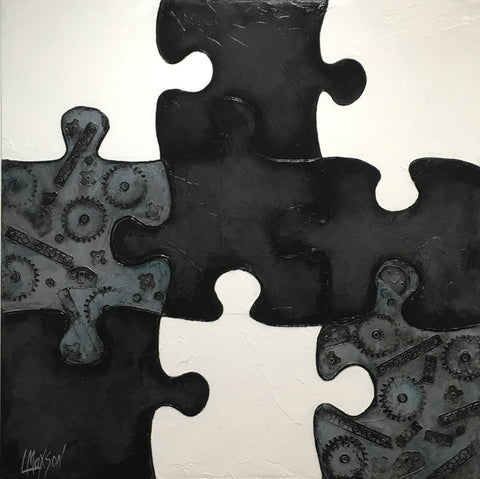 MISSING PIECES, Acrylic on Canvas, 40"H x 40"W, 1.5"D, 2018