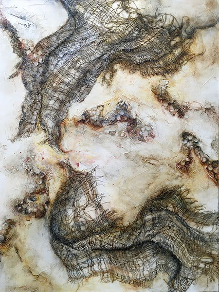 WITHIN REACH, Mixed Media on Canvas, 48"H x 36"W, 1.5"D, 2020
